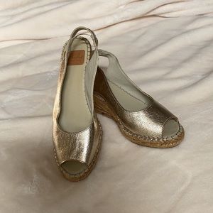 Fabiolas Gold Handmade Espadrilles Sz 38 or 7.5/8